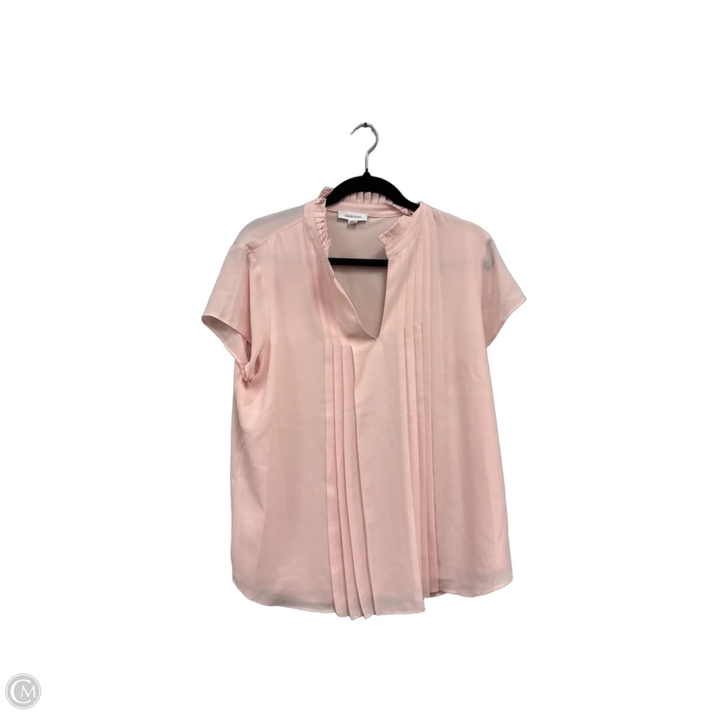 Top Short Sleeve By Calvin Klein In Pink, Size: L