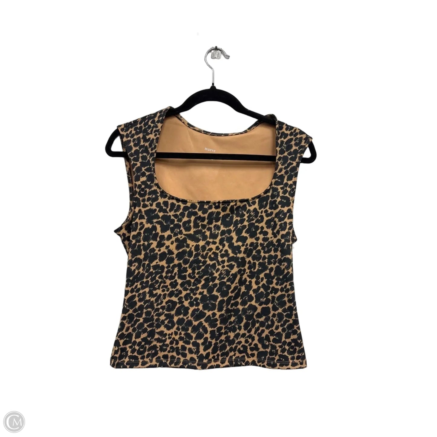 Top Sleeveless By Maeve In Black & Tan, Size: M