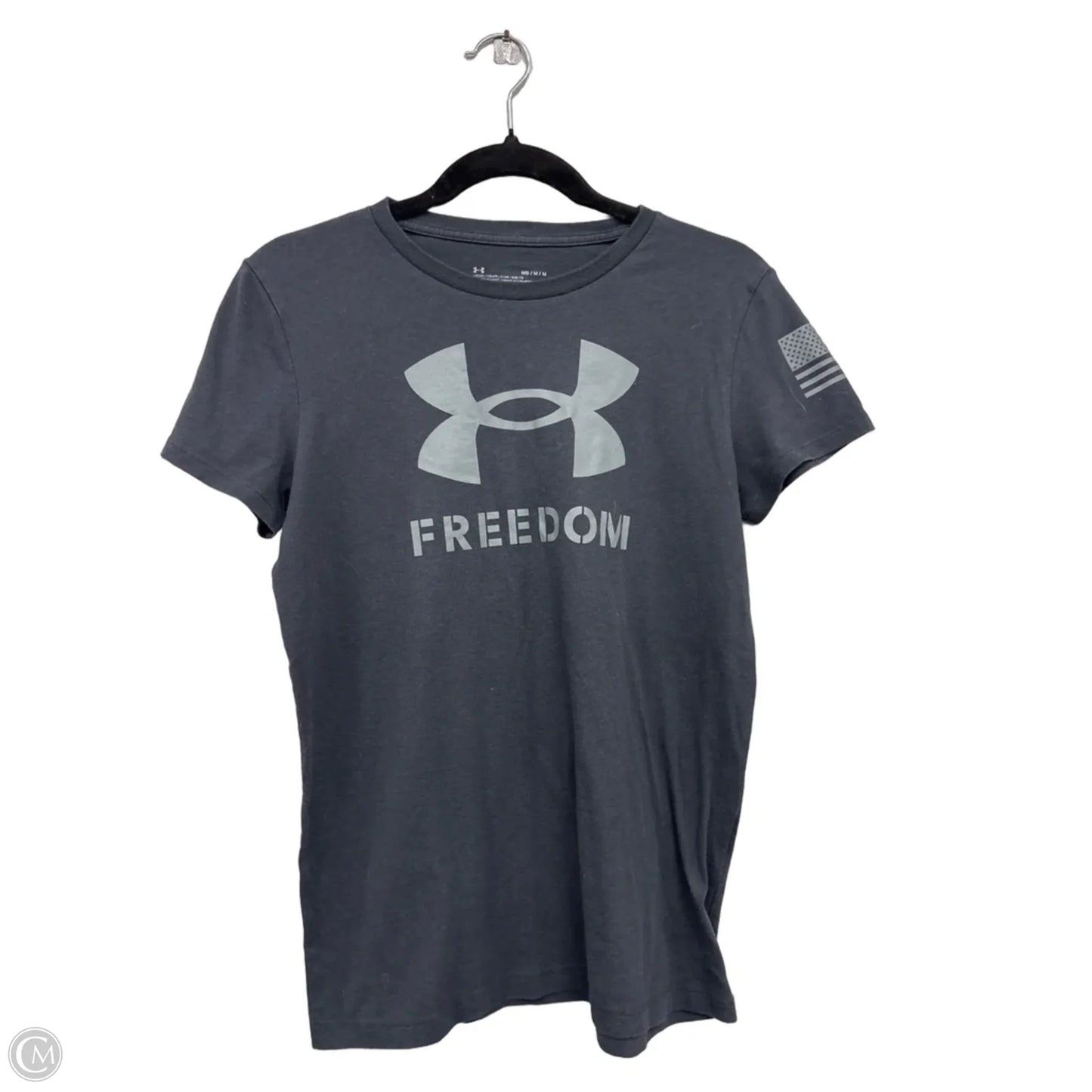 Athletic Top Short Sleeve By Under Armour In Grey, Size: M