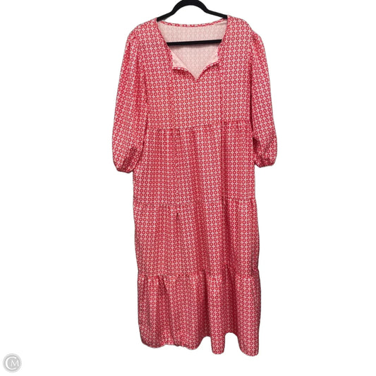 Dress Casual Midi By Clothes Mentor In Red & White, Size: Xl
