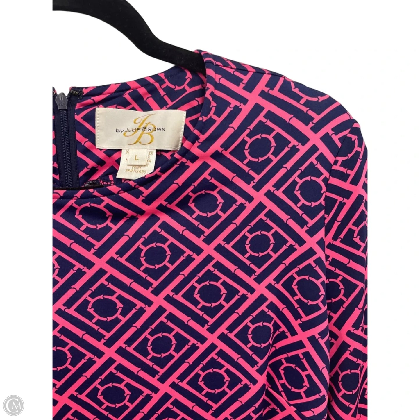 Dress Casual Short By Julie Brown In Blue & Pink, Size: L