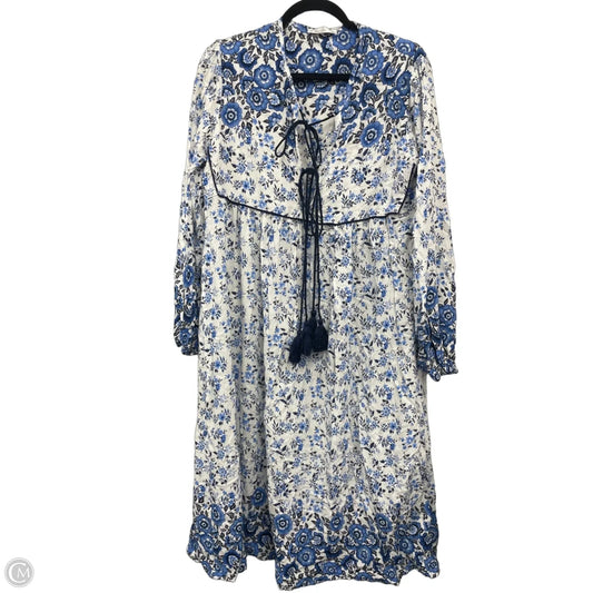Dress Casual Midi By Clothes Mentor In Blue & White, Size: Xl