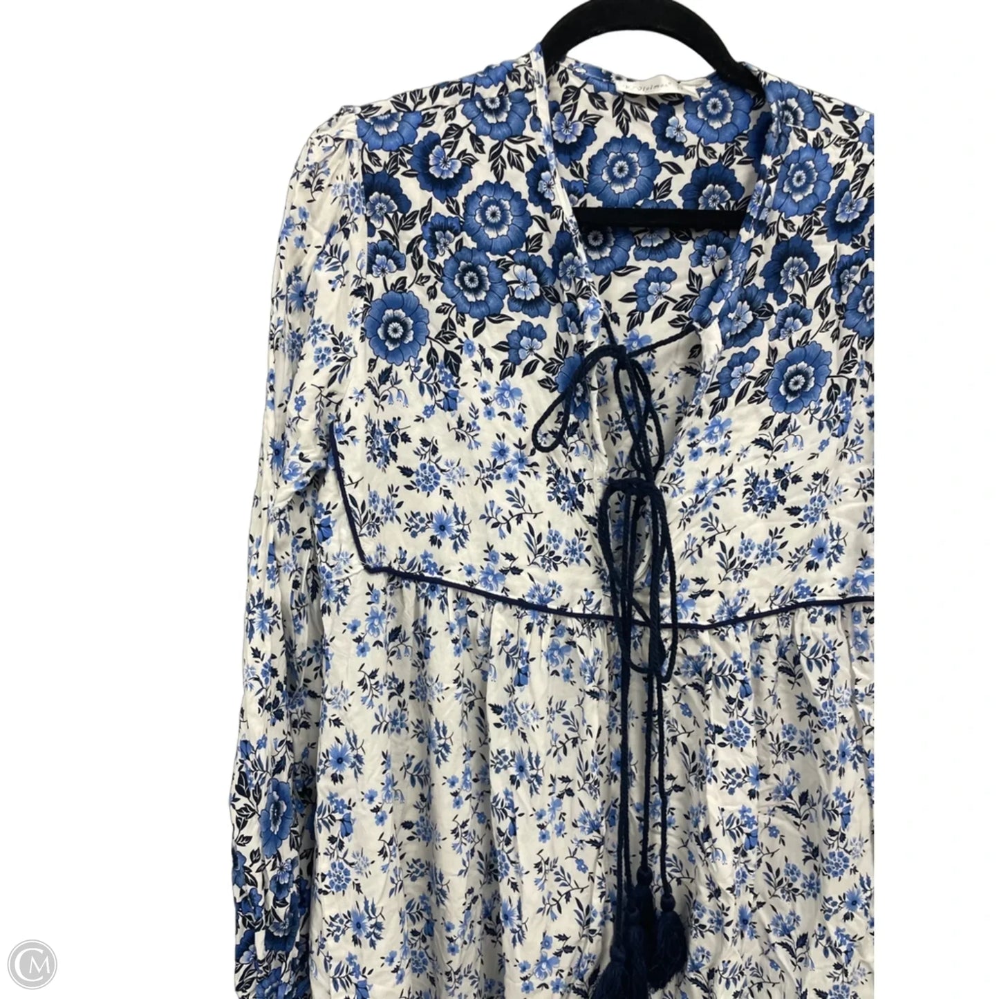 Dress Casual Midi By Clothes Mentor In Blue & White, Size: Xl