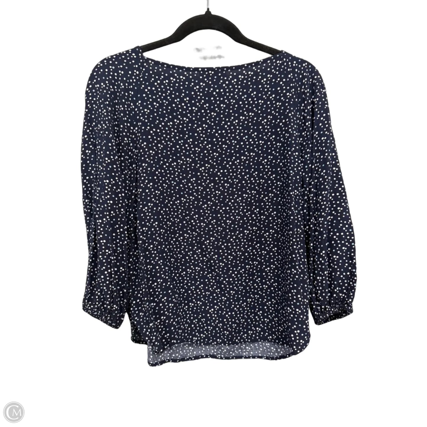 Top 3/4 Sleeve By Loft In Blue & White, Size: Sp