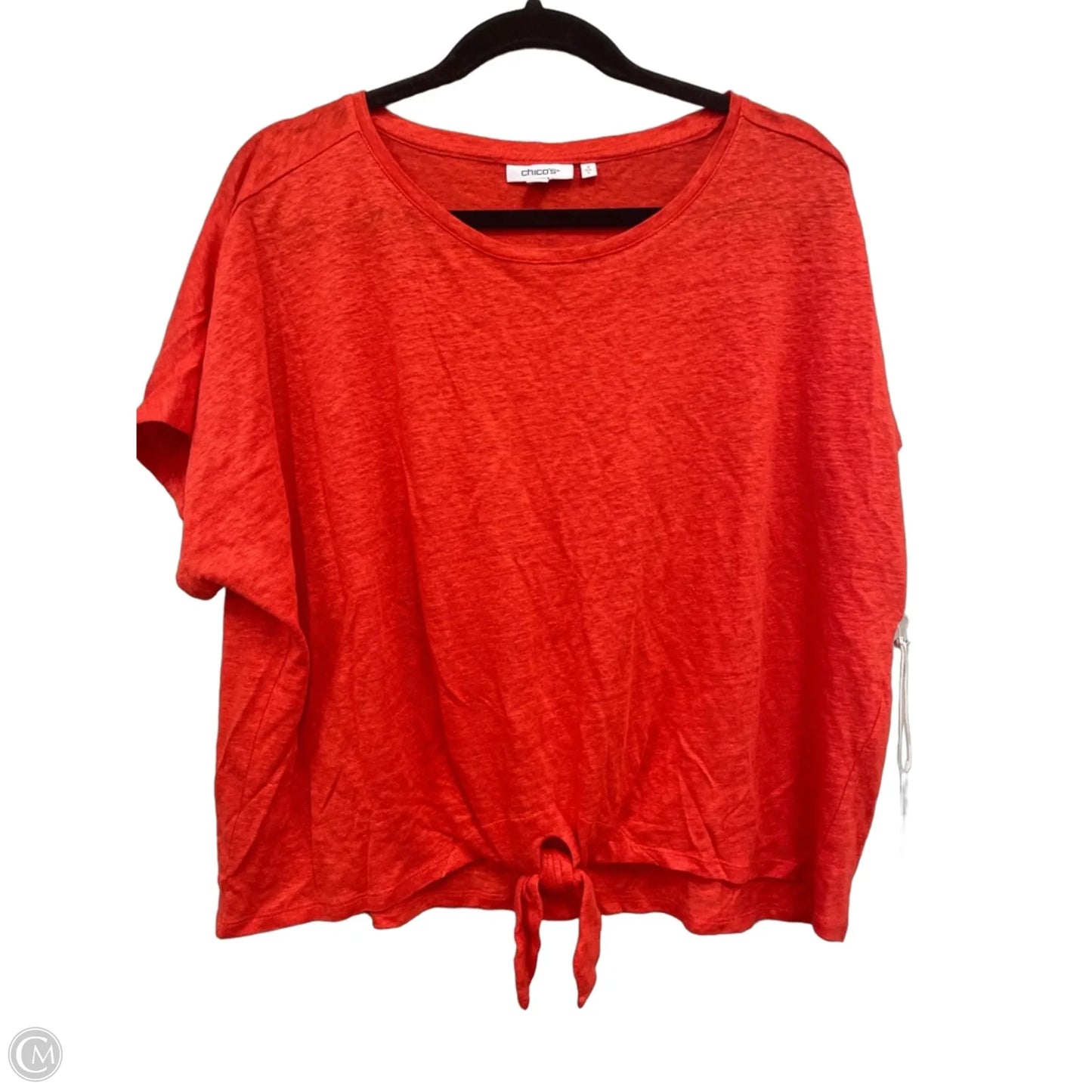 Top Short Sleeve By Chicos In Orange, Size: L
