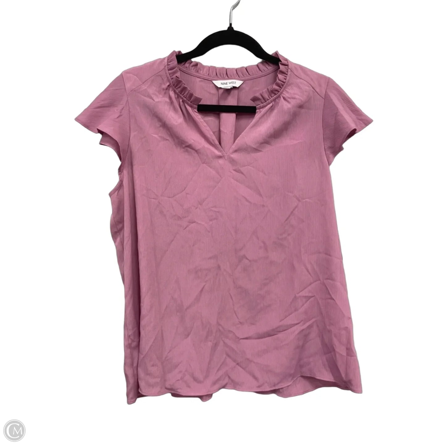 Top Short Sleeve By Nine West In Pink, Size: L