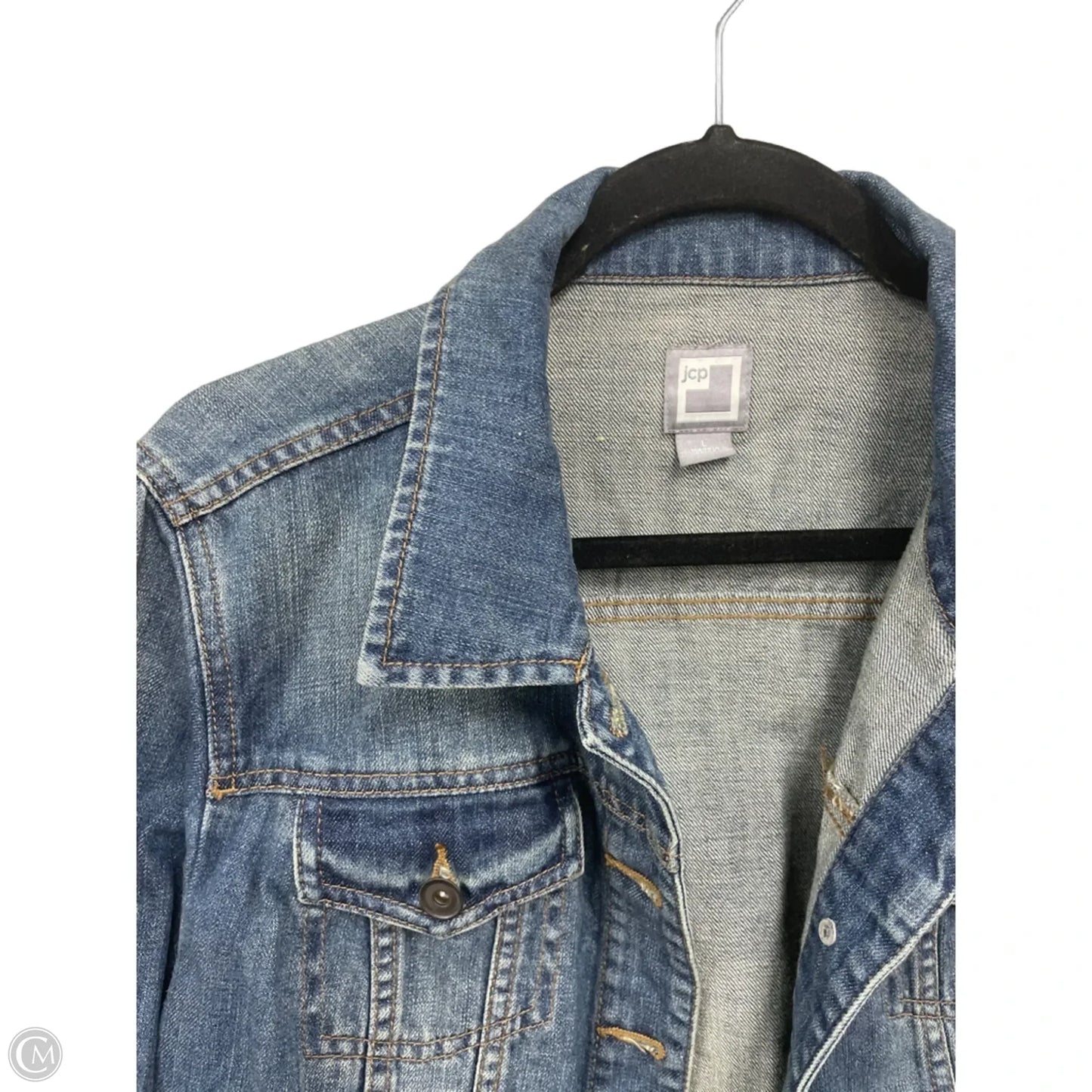 Jacket Denim By Jcp In Blue, Size: L