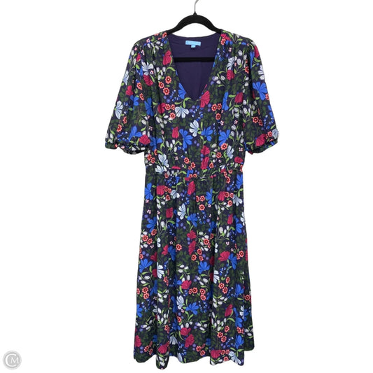 Dress Casual Midi By Draper James In Blue & Pink, Size: L