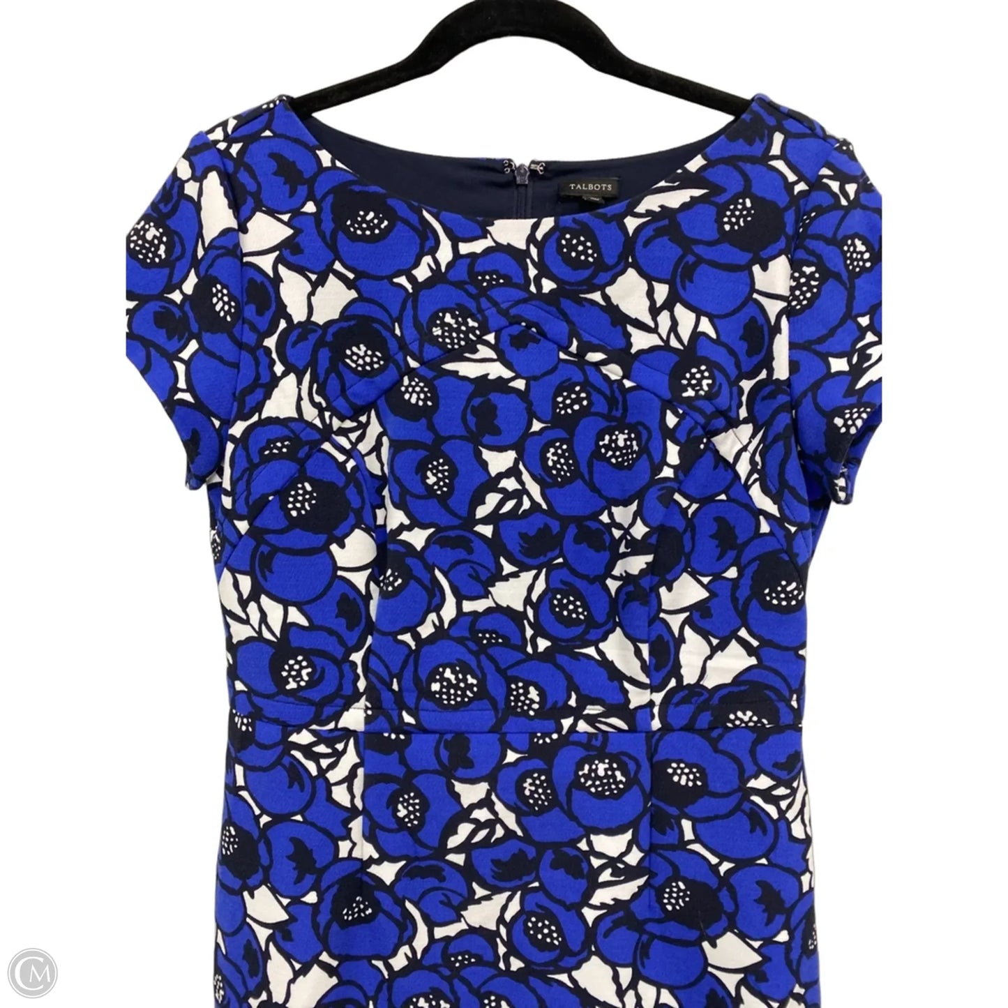 Dress Casual Midi By Talbots In Black & Blue, Size: 6