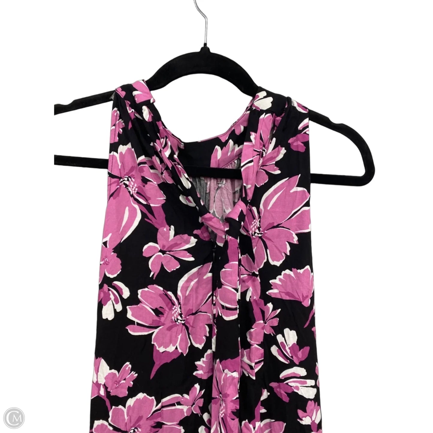 Dress Casual Midi By Vince Camuto In Black & Pink, Size: S