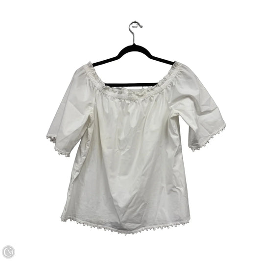 Top Short Sleeve By Trina Turk In White, Size: L