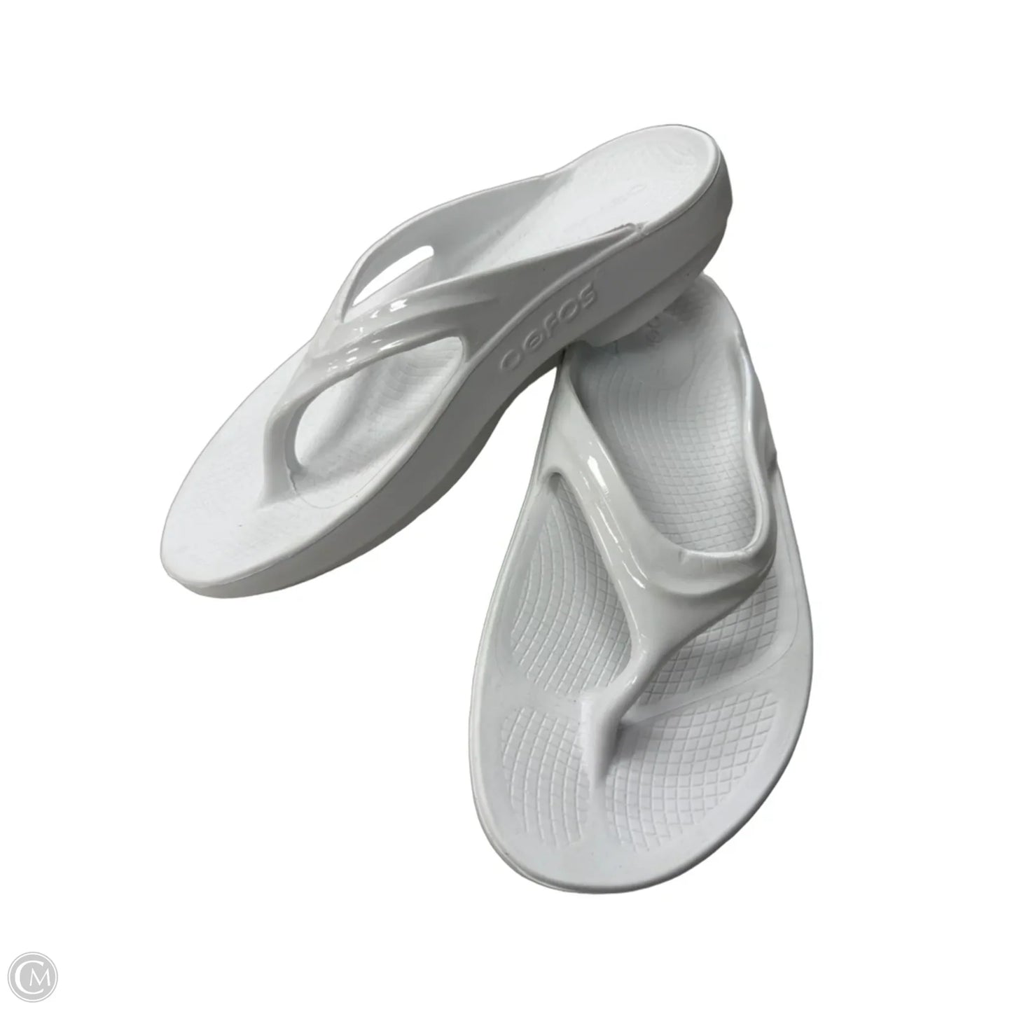 Sandals Flip Flops By Oofos In White, Size: 7