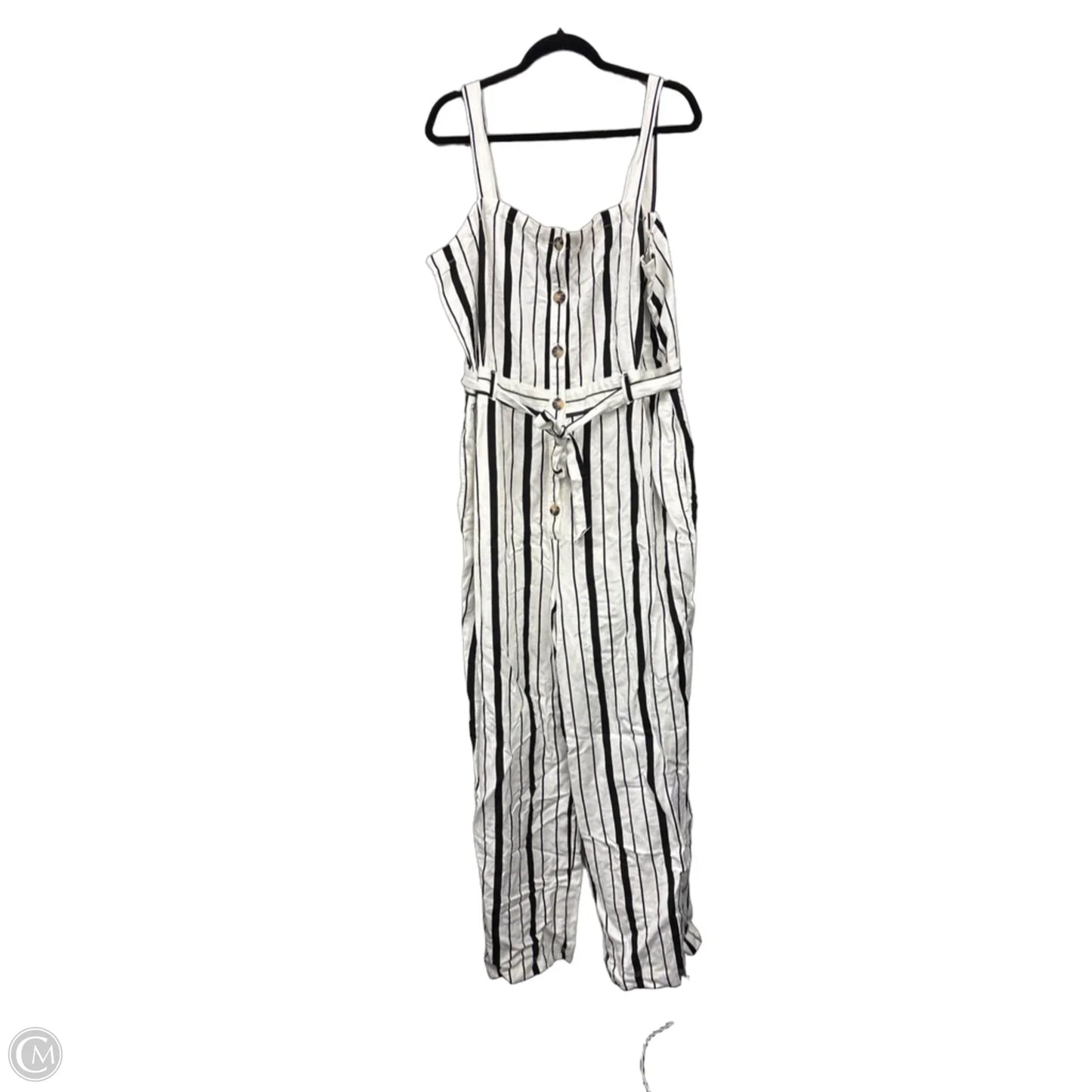 Jumpsuit By Loft In Black & White, Size: 16