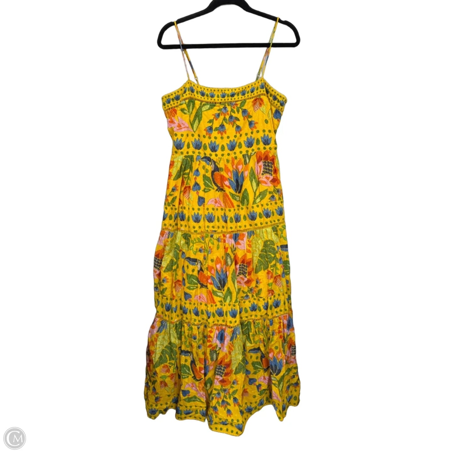 Dress Casual Maxi By Farm Rio In Gold & Orange, Size: Xl