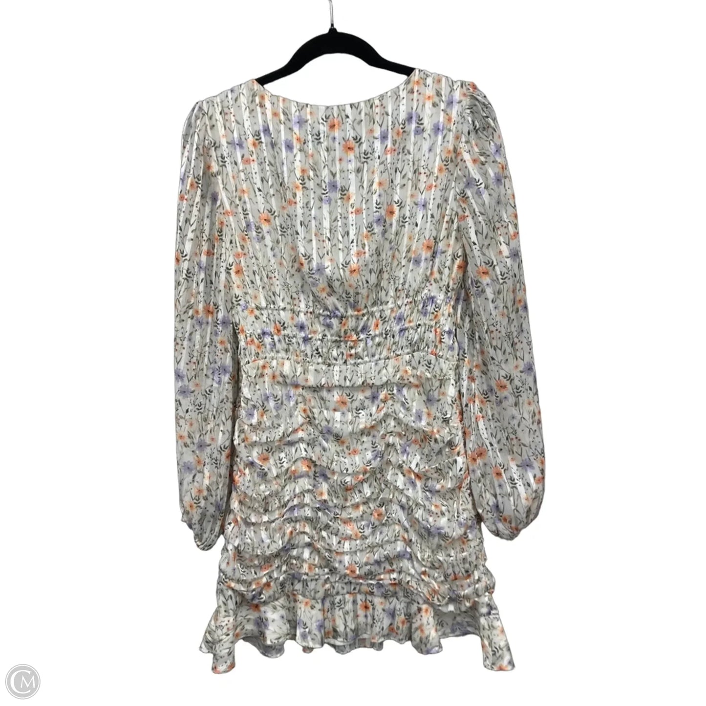 Dress Casual Short By Clothes Mentor In Cream & Orange, Size: M