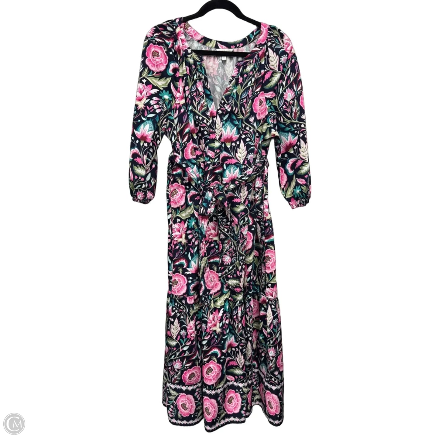 Dress Casual Midi By Crown And Ivy In Blue & Pink, Size: L