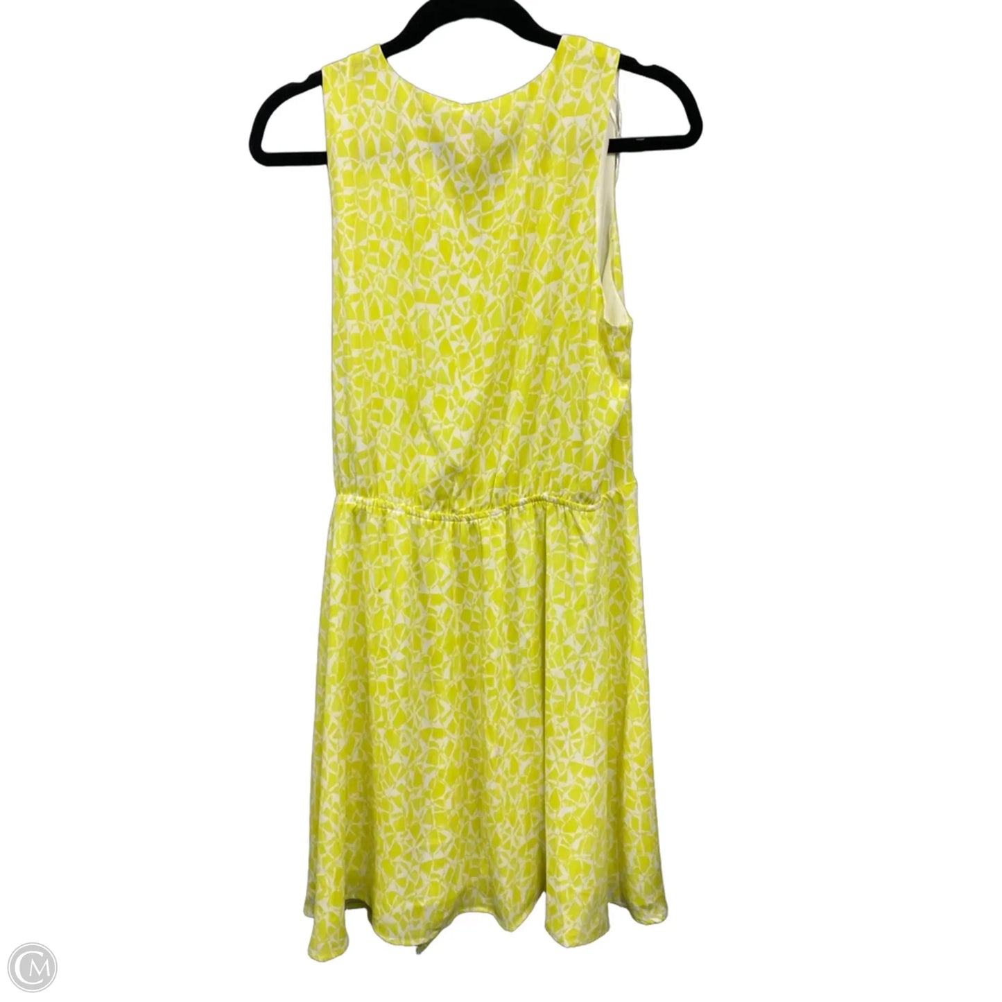 Dress Casual Midi By Vince Camuto In White & Yellow, Size: L