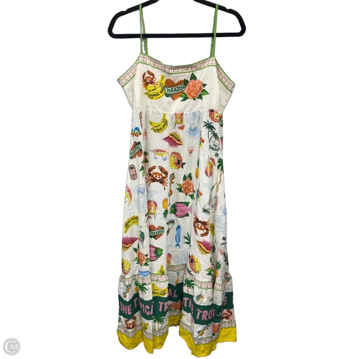 Dress Casual Midi By Rachel Zoe In Cream & Green, Size: Xl
