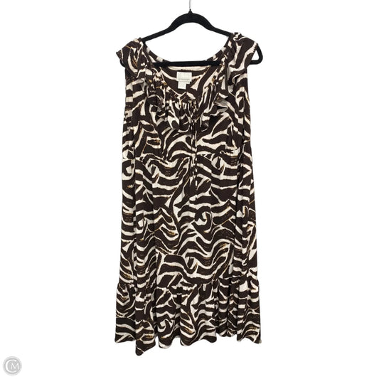 Dress Casual Short By Donna Morgan In Brown & Cream, Size: 16