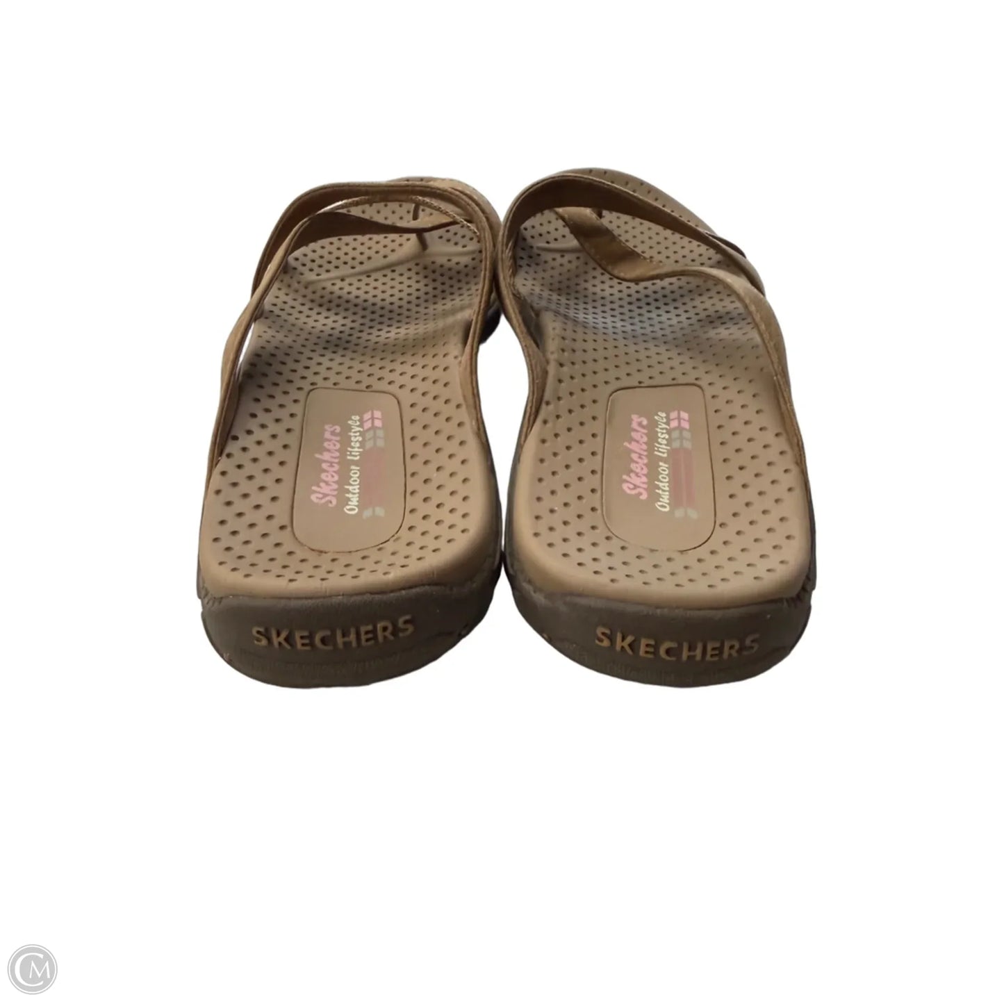 Sandals Flats By Skechers In Pink & Tan, Size: 8