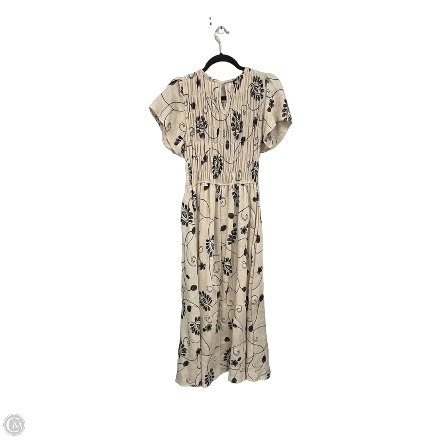 Dress Casual Midi By Clothes Mentor In Black & Tan, Size: M