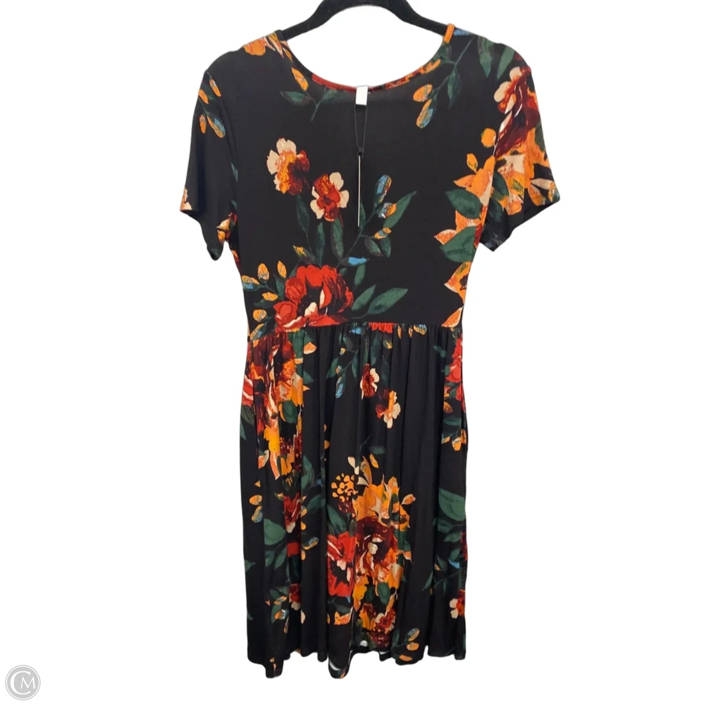 Dress Casual Midi By Clothes Mentor In Black & Orange, Size: S