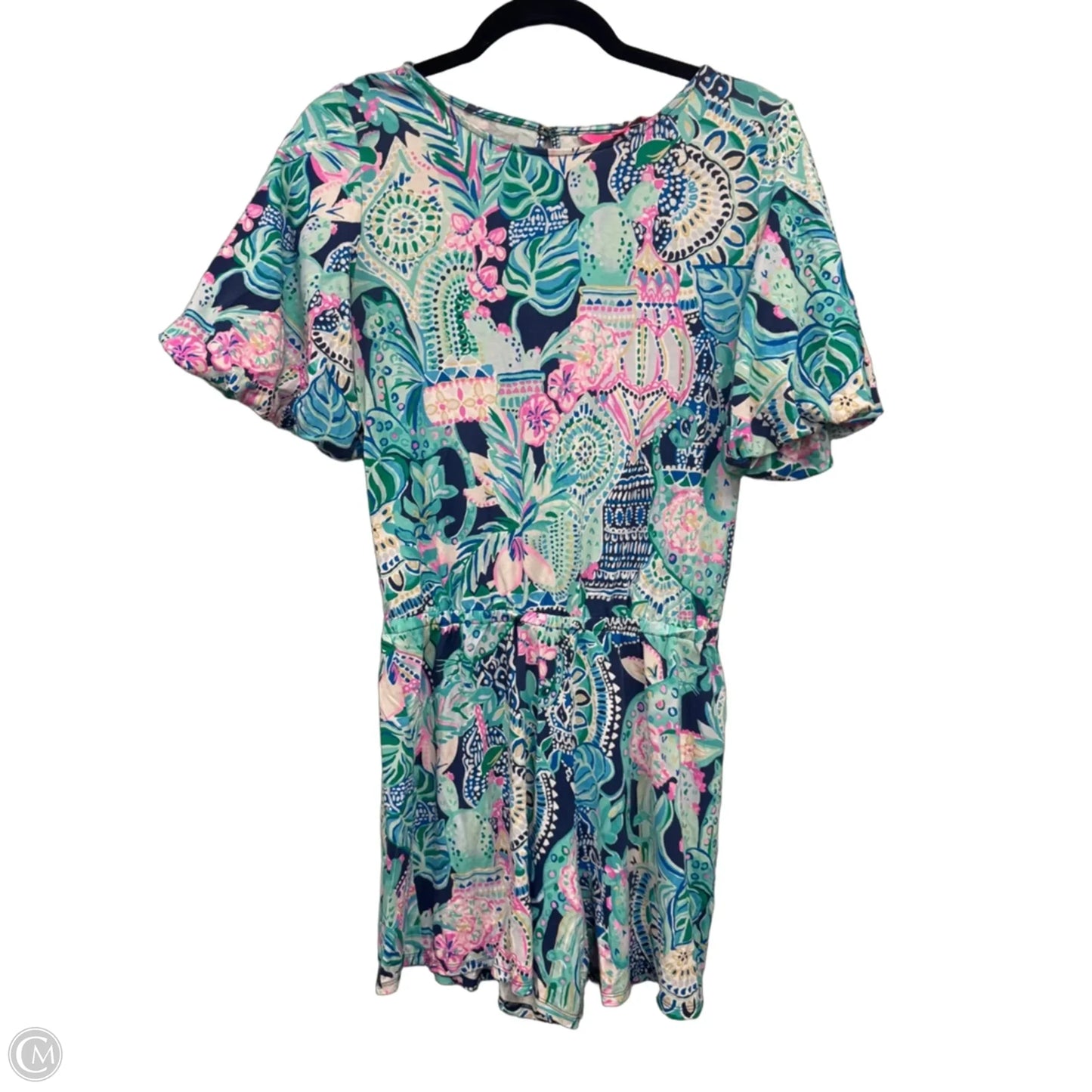 Romper Designer By Lilly Pulitzer In Blue & Pink, Size: S