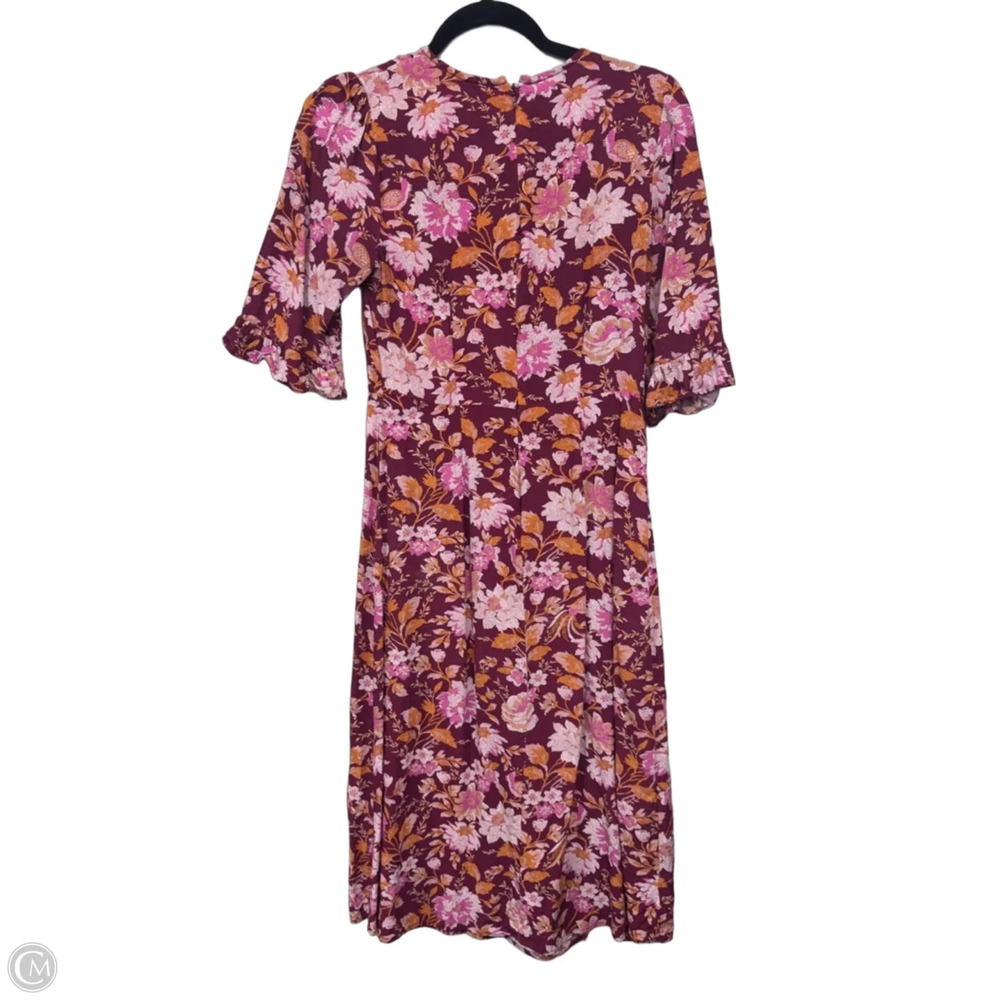 Dress Casual Midi By Loft In Orange & Purple, Size: 0