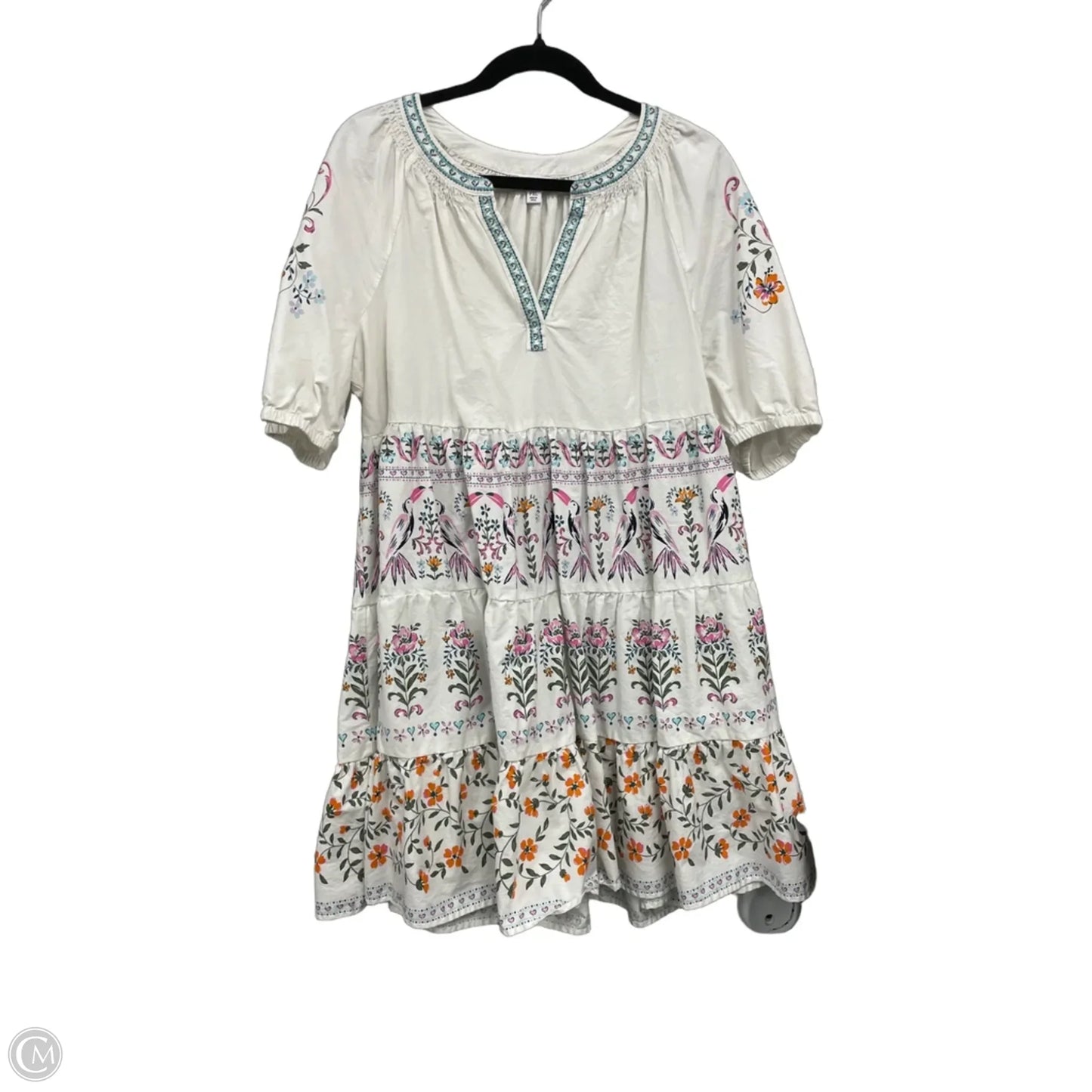 Dress Casual Short By Crown And Ivy In Cream & Pink, Size: Xlp