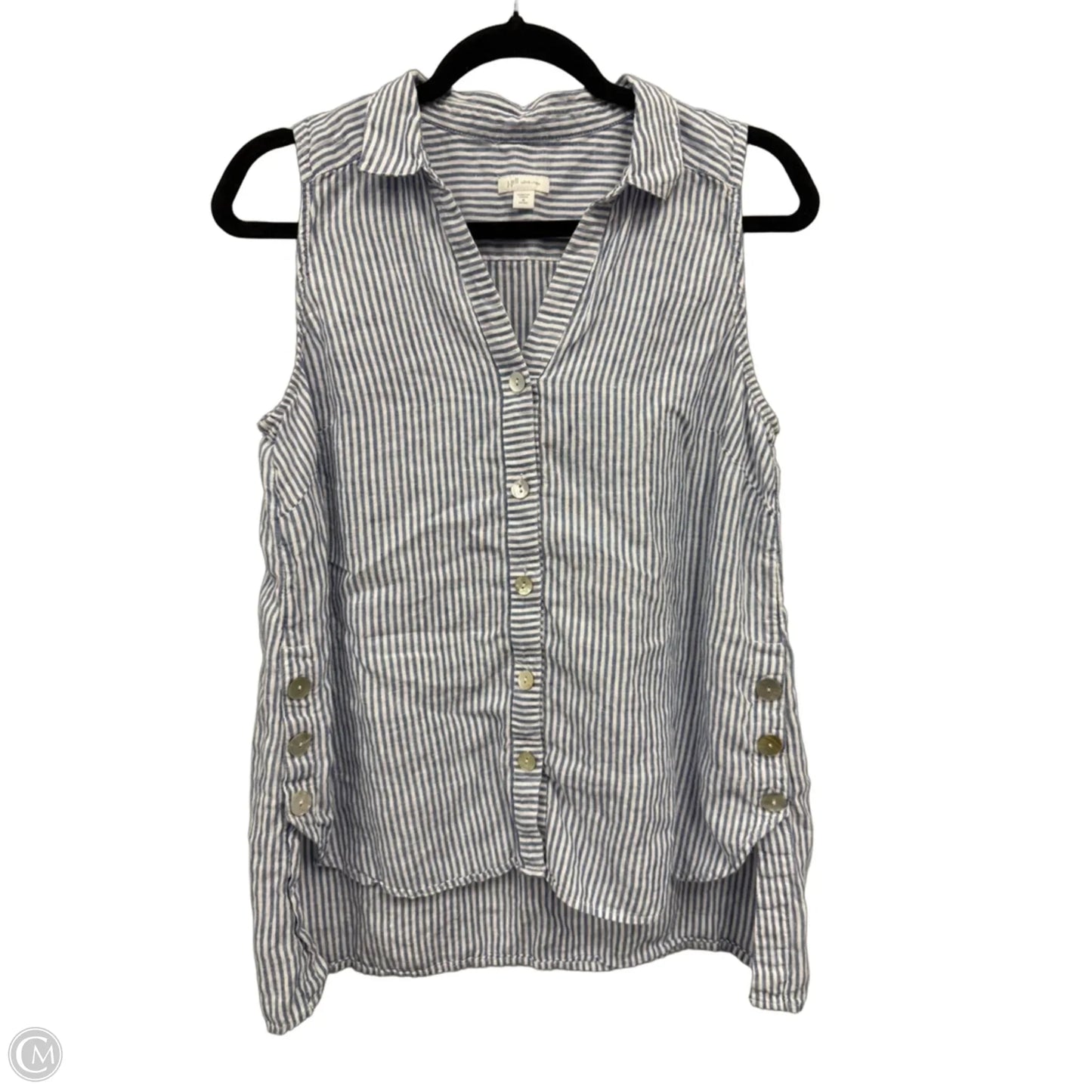 Top Sleeveless By J. Jill In Blue & White, Size: Mp