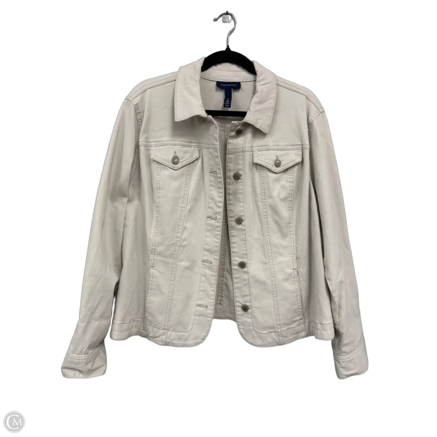 Jacket Denim By Charter Club In Tan, Size: Xl