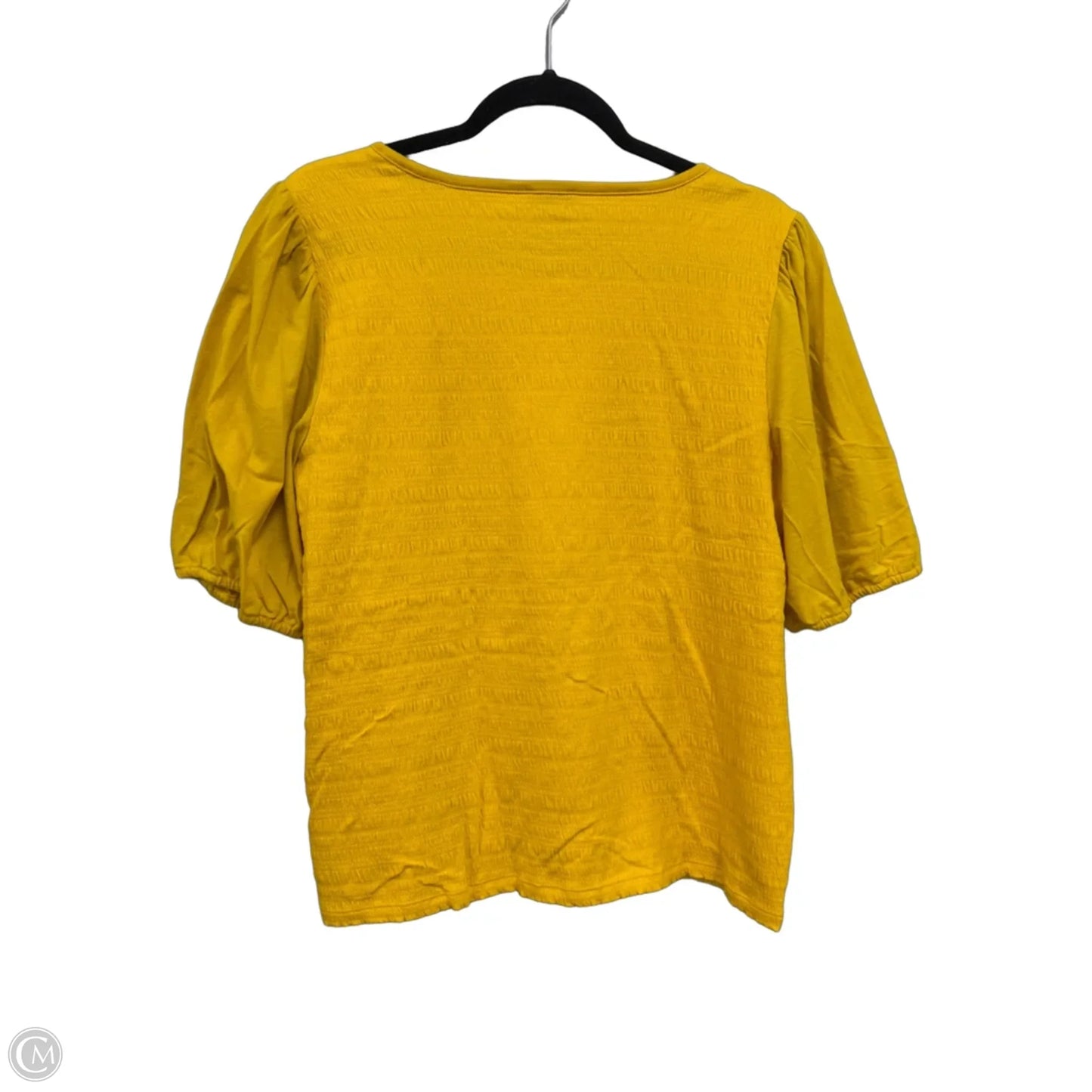 Top Short Sleeve By Talbots In Gold, Size: L