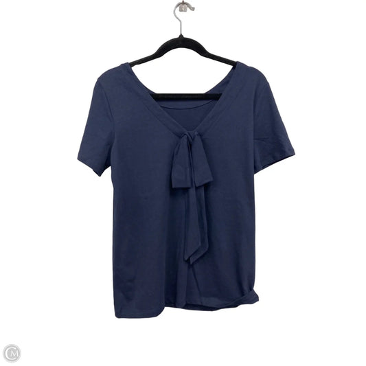 Top Short Sleeve By Banana Republic In Navy, Size: S