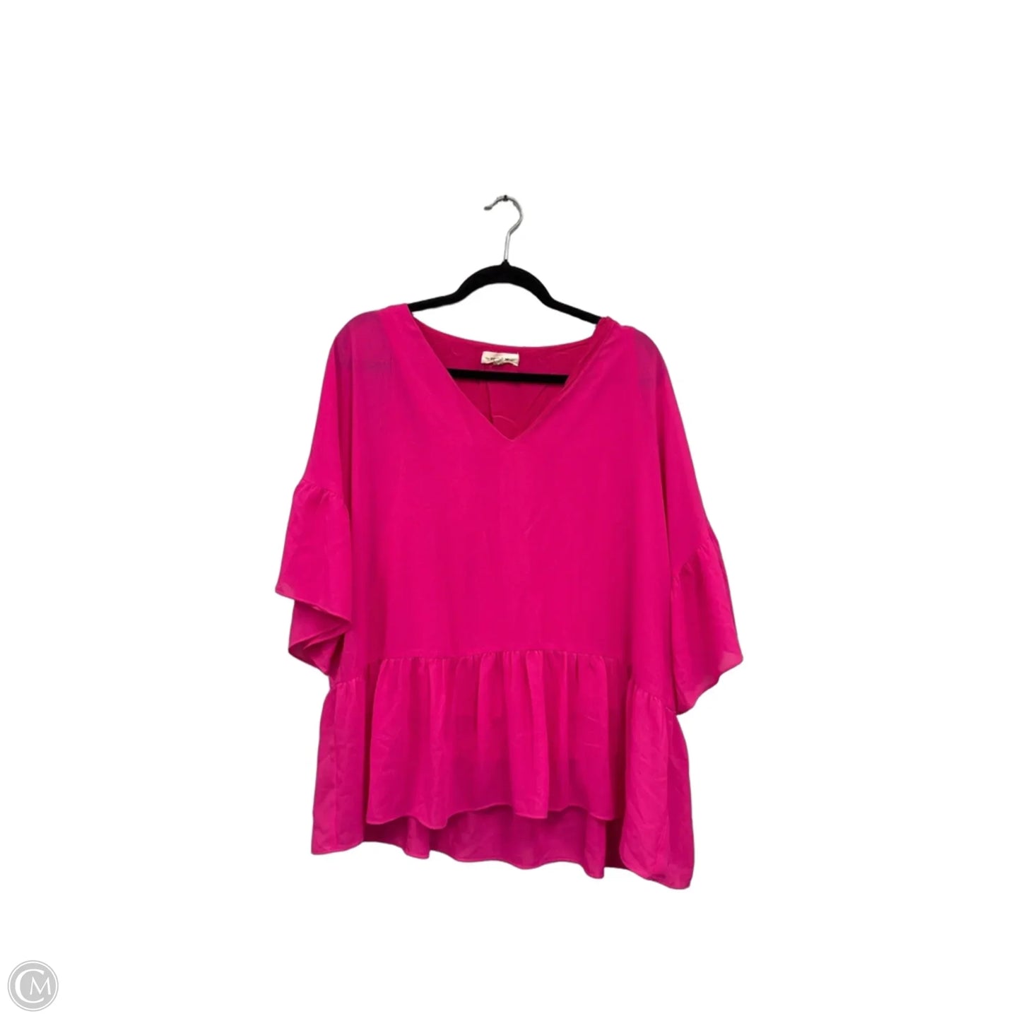 Top Short Sleeve By Ee Some In Pink, Size: L