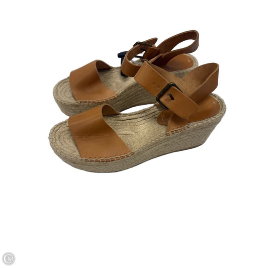 Sandals Heels Wedge By Soludos In Tan, Size: 9.5