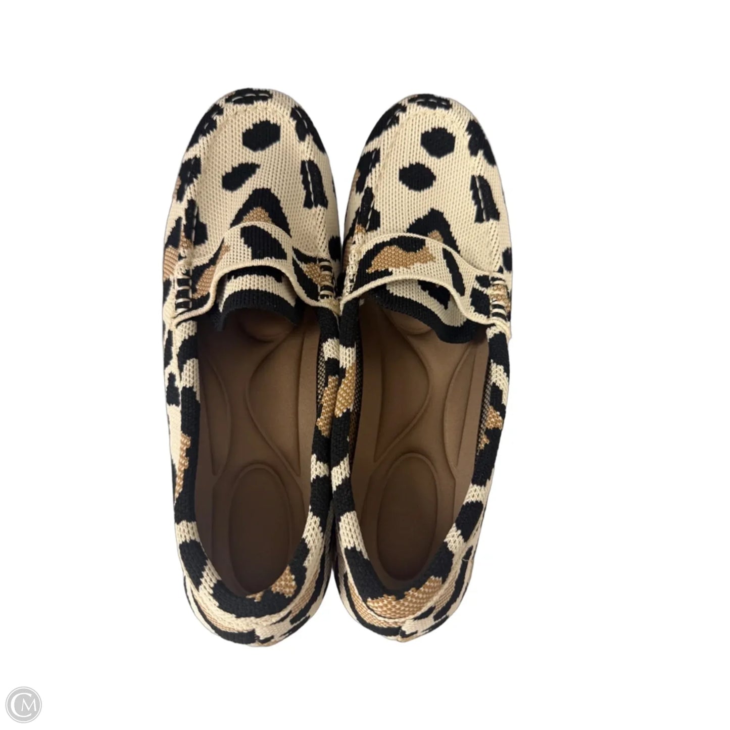 Shoes Flats By Clothes Mentor In Black & Cream, Size: 10.5