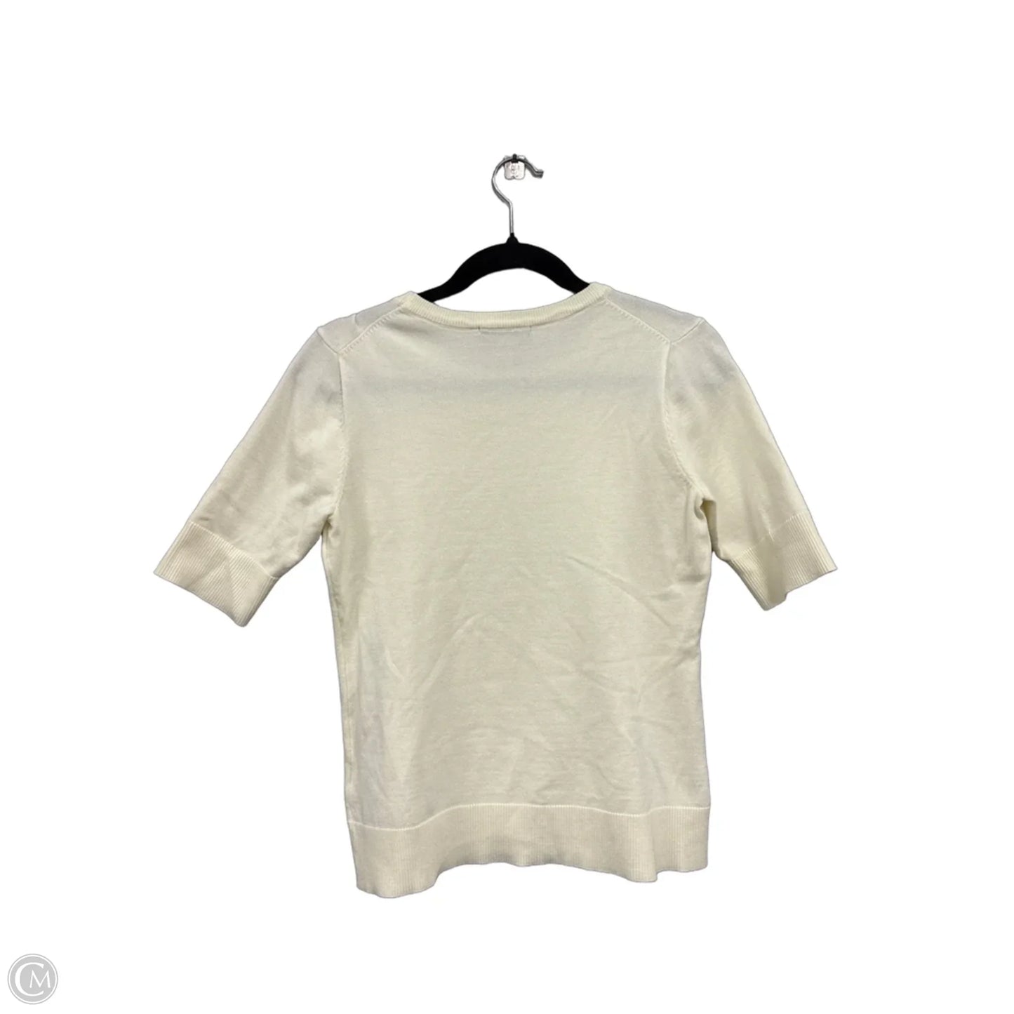 Sweater Short Sleeve By Cable And Gauge In Cream, Size: M