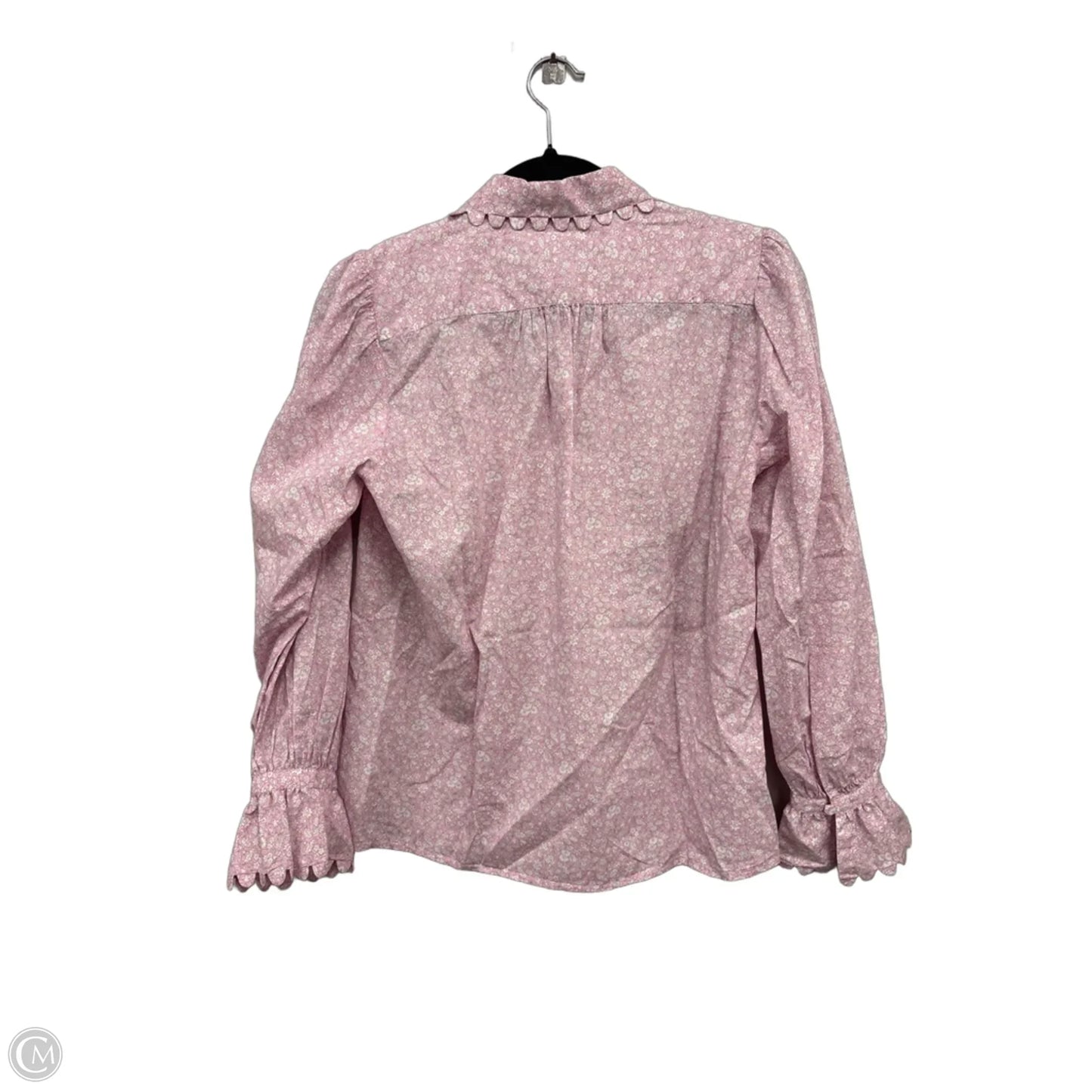 Top Long Sleeve By J. Crew In Pink & White, Size: Xs