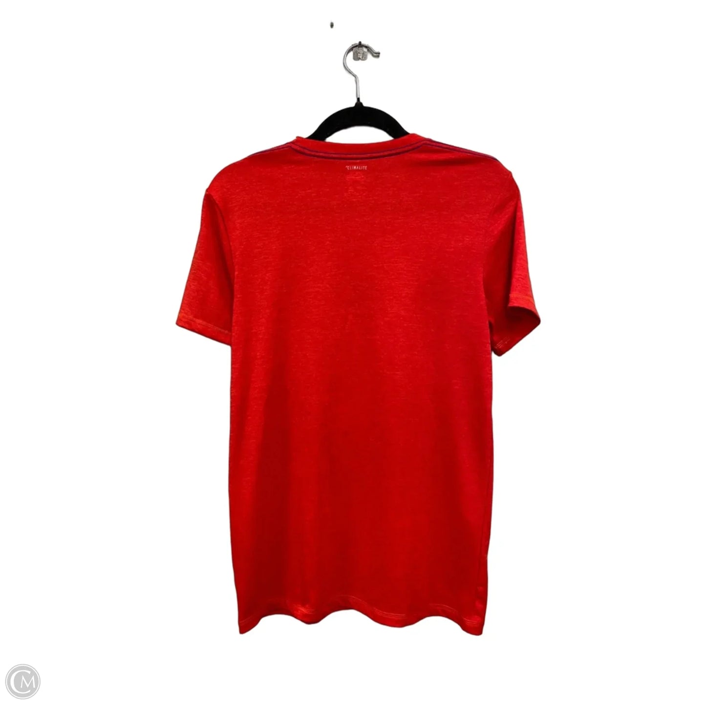 Athletic Top Short Sleeve By Adidas In Red, Size: L