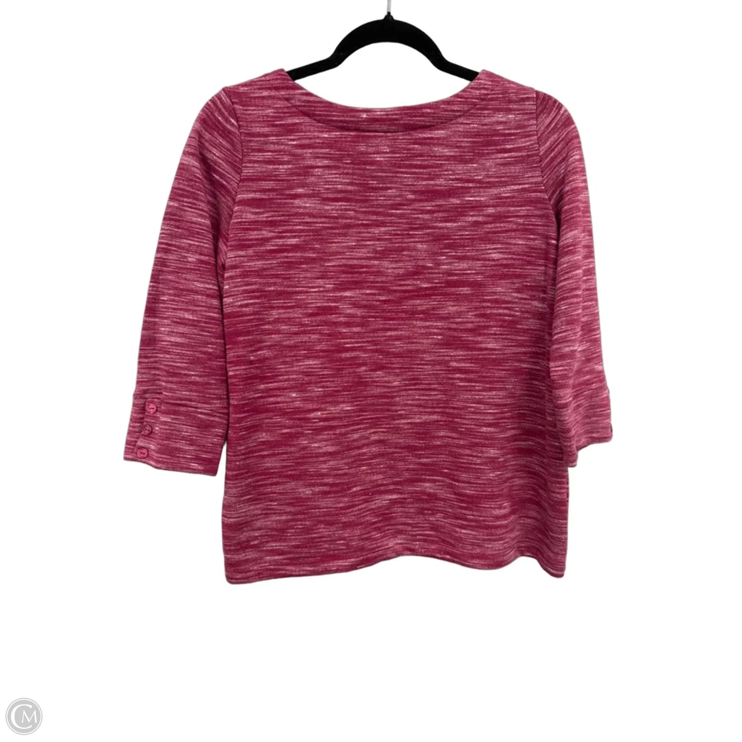 Top 3/4 Sleeve By Croft And Barrow In Pink & Silver, Size: Sp