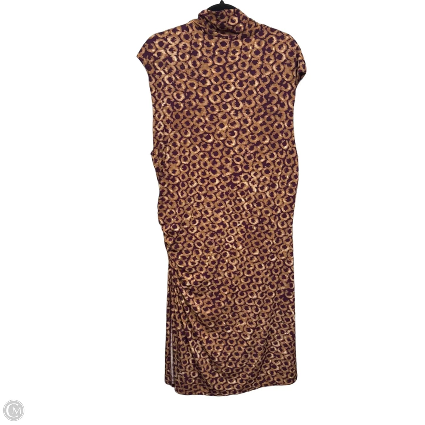 Dress Casual Midi By Lauren By Ralph Lauren In Purple & Tan, Size: 3x