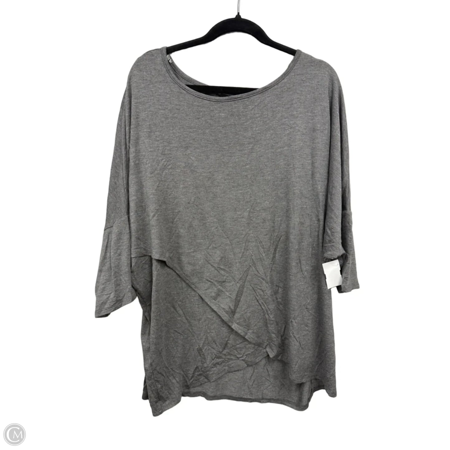 Top Short Sleeve By New Directions In Grey, Size: 3x