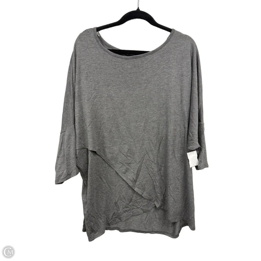 Top Short Sleeve By New Directions In Grey, Size: 3x