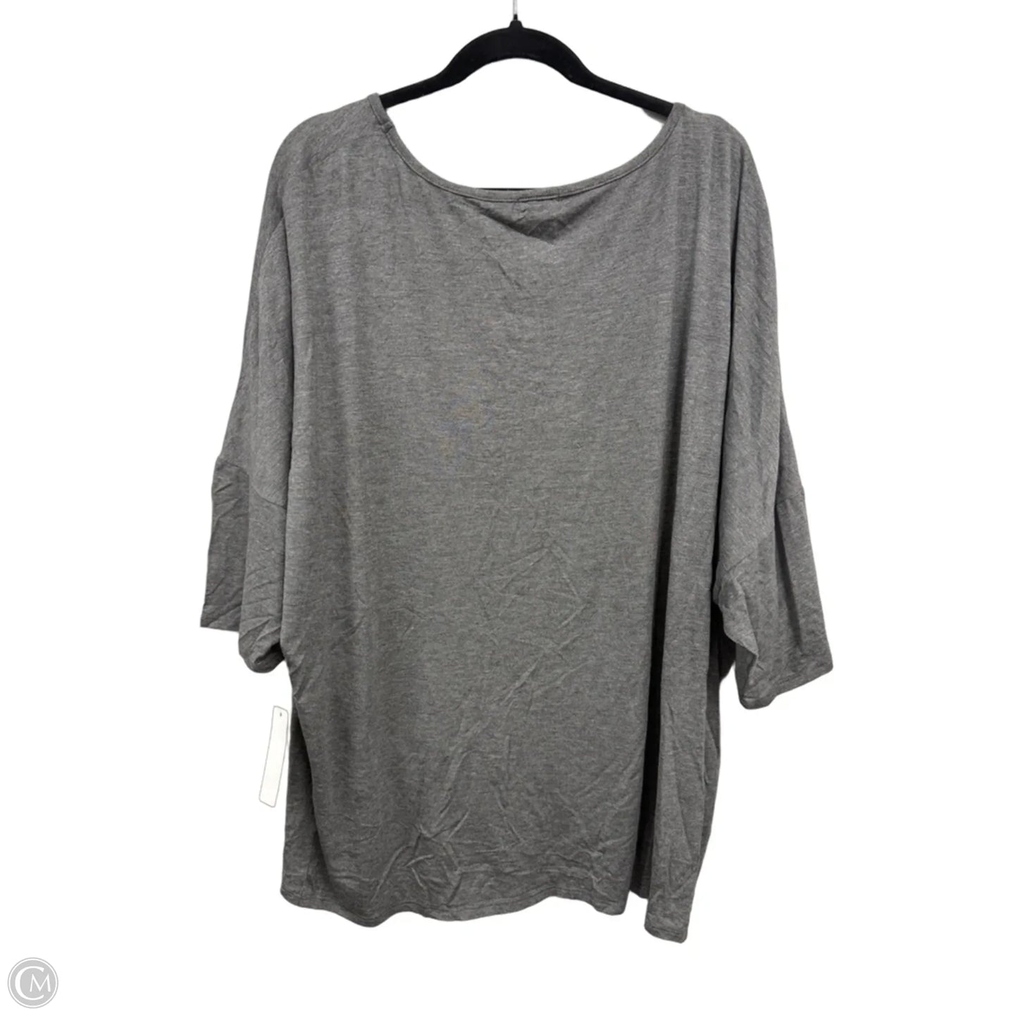 Top Short Sleeve By New Directions In Grey, Size: 3x