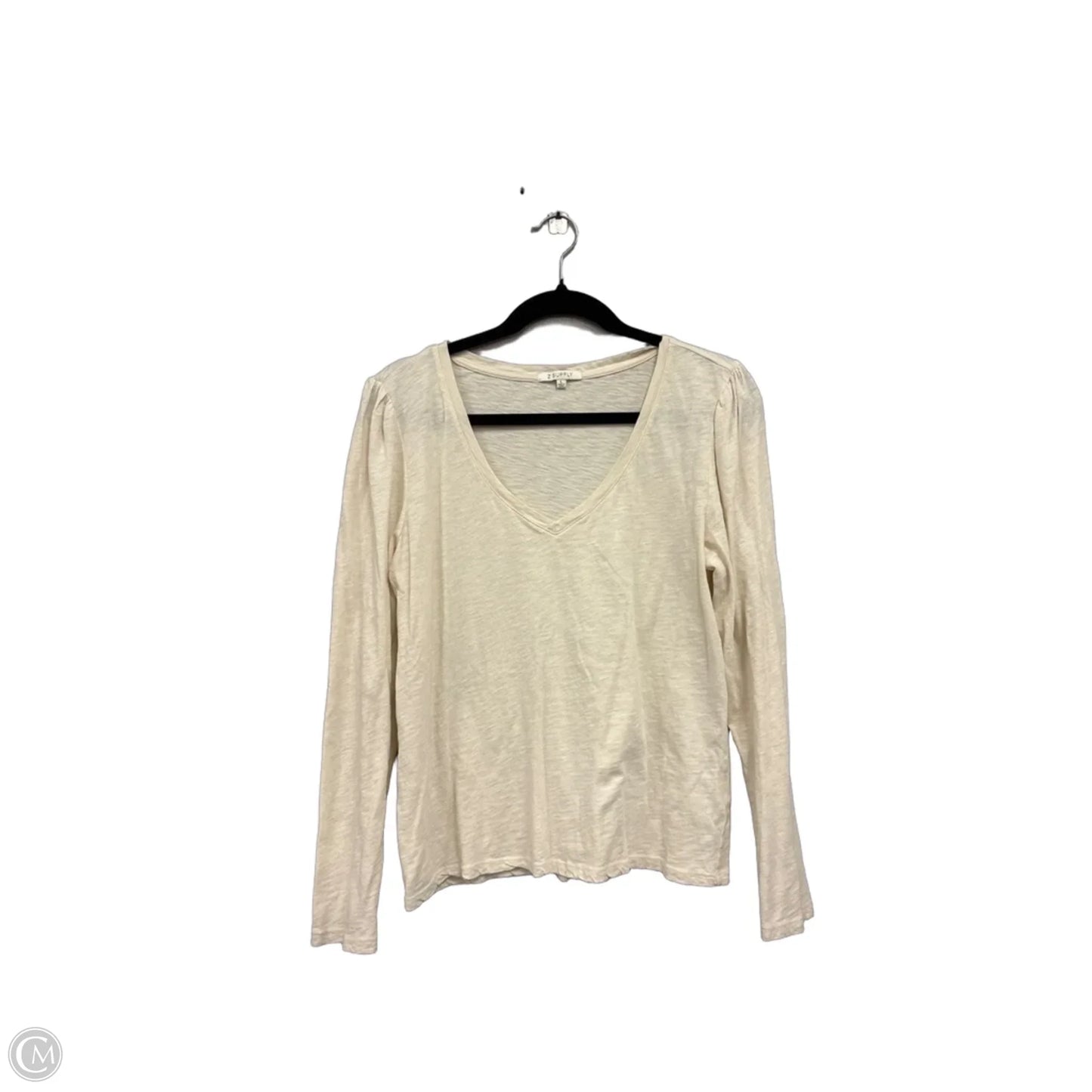 Top Long Sleeve Basic By Z Supply In Cream, Size: L