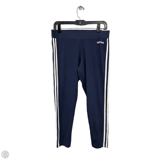Athletic Leggings Capris By Adidas In Blue & White, Size: L