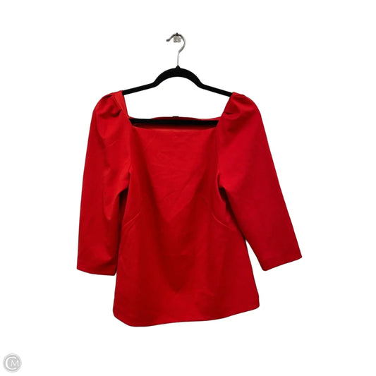 Top 3/4 Sleeve By Ann Taylor In Red, Size: S