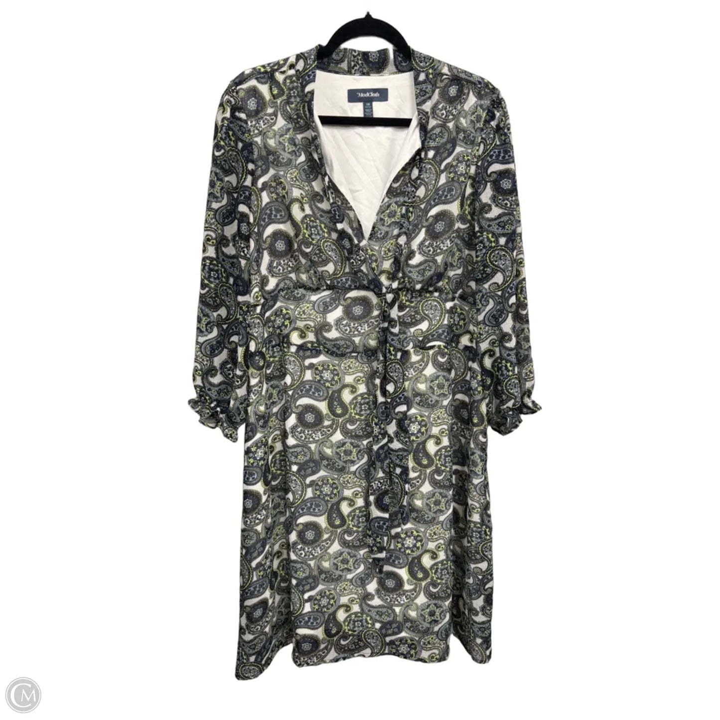 Dress Casual Midi By Modcloth In Blue & Yellow, Size: 1x