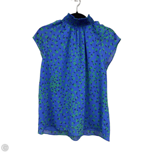 Top Short Sleeve By Ann Taylor In Blue & Green, Size: S
