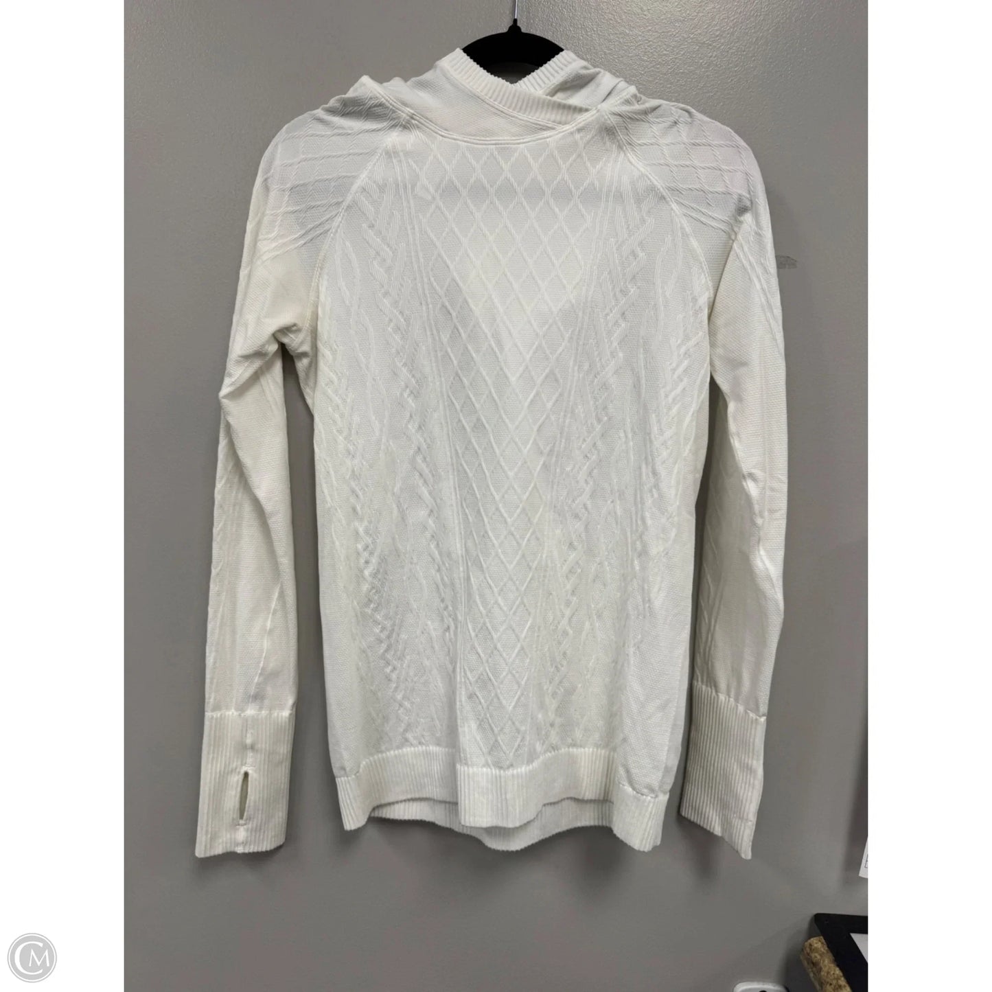 Athletic Top Long Sleeve Hoodie By Lululemon In Cream, Size: 10